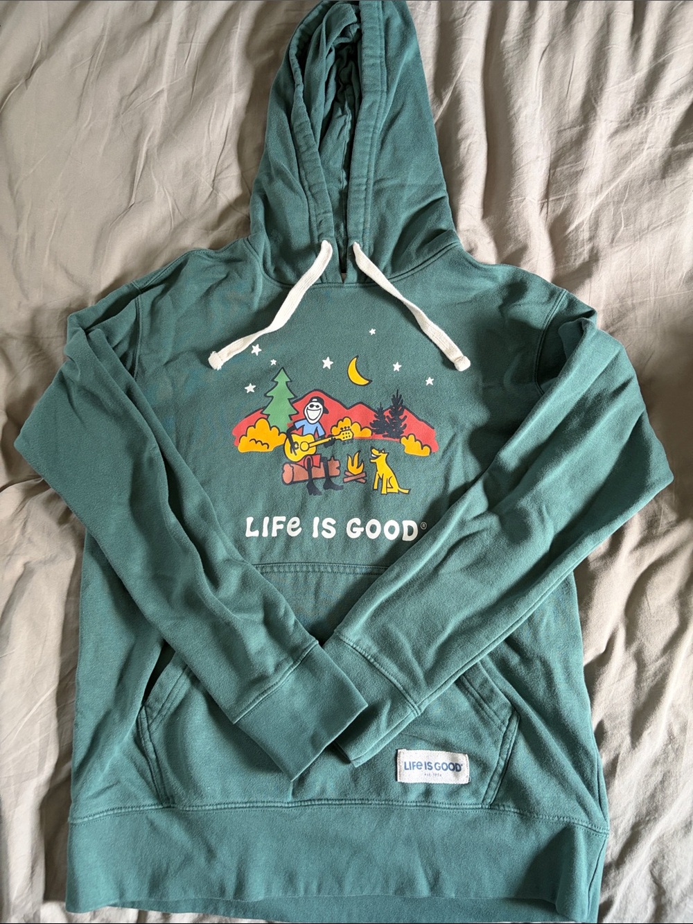 Life Is Good Hoodie - Campfire Illustration